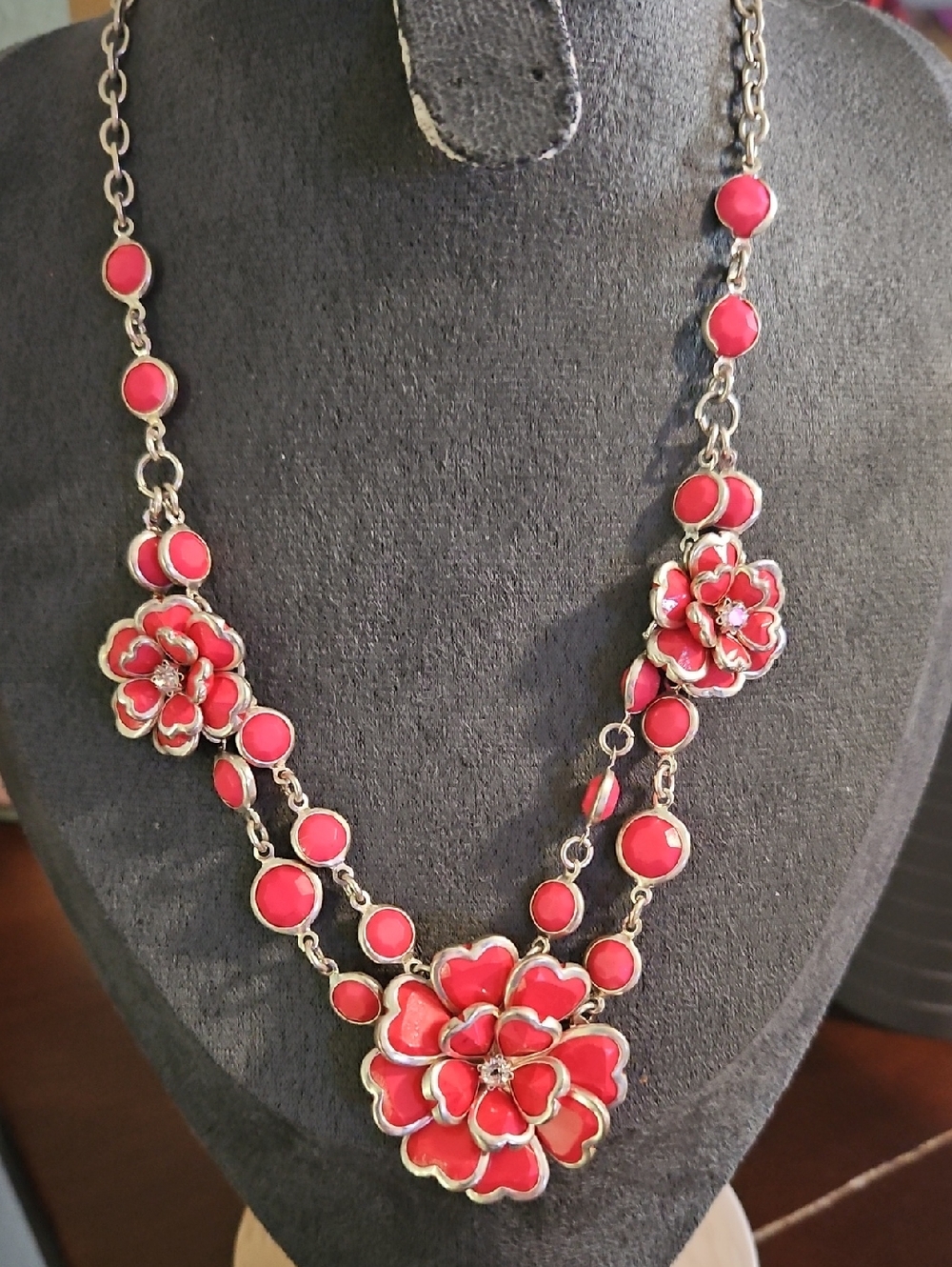 Pink Floral Statement Necklace - Women Jewelry